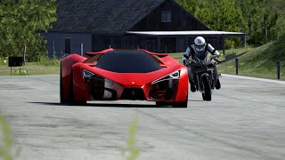 Kawasaki Ninja H2R Supercharged vs Ferrari F80 Concept at Old SPA [upl. by Nylyoj]