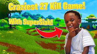 NEW  CRAZIEST 27 KILL GAME WITH SUPER SIAH FORTNITE [upl. by Gavini944]