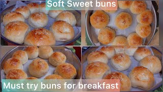 Soft and Sweet bun recipe l Breakfast idea l A snack idea [upl. by Tena467]