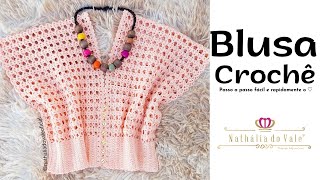 Blusa de Crochê fácil e rápida Easy Crochet Blouse [upl. by Waite685]