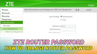 ZTE Router Password Change  How to Change ZTE Router Username and Password [upl. by Hecklau416]