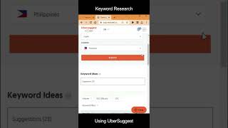 How to do keyword research using UberSuggest  Bisaya SEO Training [upl. by Malaspina44]