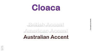 Cloaca How to Pronounce Cloaca in Australian Accent British Accent American Accent [upl. by Intruok]