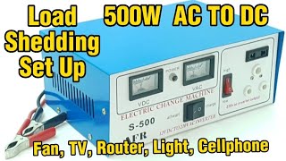 How To Set Up a 350W  500W 12V AFR Solar Inverter With Built In Charger loadshedding setup [upl. by Etnud722]