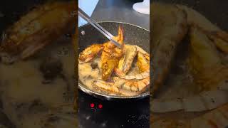 Tiger prawns 🍤  How to make chilli prawn garlic linguine [upl. by Eigriv]