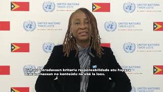 Mensajén Koordenadóra Rezidénsia UN TimorLeste Sra Funmi Balogun Alexander [upl. by Guidotti]