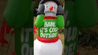 Gemmy Animated Airblown Inflatable  Shivering Snowman quotBaby its cold outsidequot [upl. by Farkas]