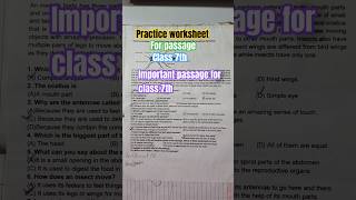 Passage for class 7th best topic for examinationsession 2024 25 for PT 2 [upl. by Osman]