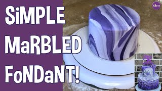 Marbled Fondant CakeSimple Technique That Looks So Cool [upl. by Nrubua]