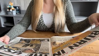 ASMR Newspaper flipping  No talking  silent reading [upl. by Jehias434]