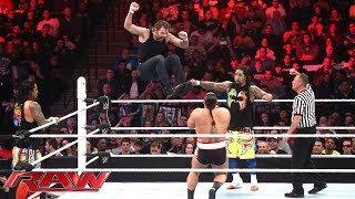 Dean Ambrose amp The Usos vs Sheamus Rusev amp King Barrett Raw December 28 2015 [upl. by Imuy]