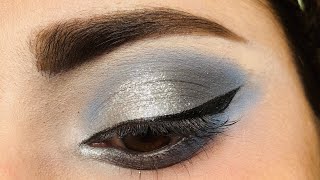 5 MINUTE Silver Smokey Eye Tutorial  Silver Glitter Smokey Eyes Tutorial  Silver Smokey EyeMakeup [upl. by Ahsille]