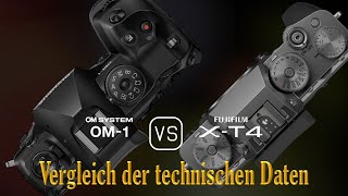 OM SYSTEM OM1 vs Fujifilm XT4 Ein Vergleich der technischen Daten [upl. by Niloc425]