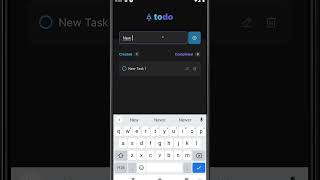 Todo React Native app demonstration reactnative [upl. by Malchus]