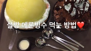 빙수의 계절❤️ 설빙 메론빙수 똑똑하게 먹기✌️45초부터 [upl. by Accebar]