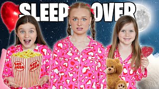 SURPRISE SLEEPOVER with my SISTERS valentines party [upl. by Anerys]