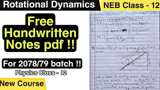 Rotational Dynamics Class  12 NEB Physics Notes in Pdf based on New Course  Nepali ScienceGuru [upl. by Fiorenze530]