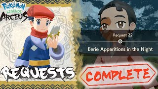 Pokemon Legends Arceus Request 22 Walkthrough quotEerie Apparitions in the Nightquot Wisp Location Guide [upl. by Uok]