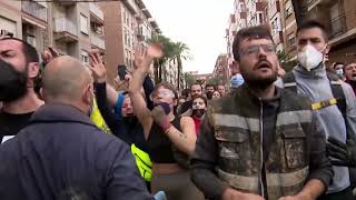 Protests break out as Spanish royals visit floodhit Valencia  REUTERS [upl. by Gnouv]