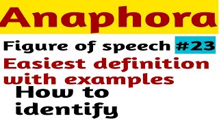 Anaphora figure of speech [upl. by Elwood]