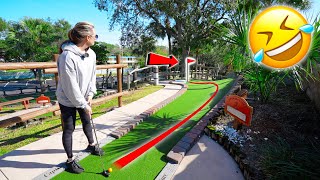 Elisha Doesnt Know How To Feel About This Mini Golf Course [upl. by Nomzzaj]