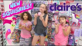 NEW SQUISHIES AT CLAIRES  CLAIRES SHOPPING VLOG AT THE MALL [upl. by Chicoine]