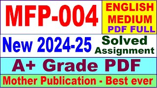 MFP 004 solved assignment 202425 in English  mfp 004 solved assignment 2025  mfp4 202425 [upl. by Yance]