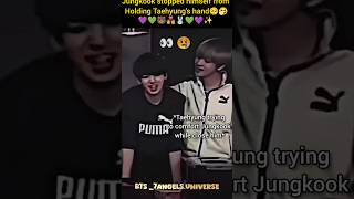 Jungkook stop himself from holding Taehyungs hand🥺🤧💜💚💑💚💜✨taekook vkook v jungkook [upl. by Htirehc]