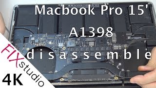 Macbook Pro Retina A1398  disassemble 4K [upl. by Hsekar]