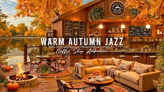 Cozy Autumn Porch Ambience amp Relaxing Jazz Instrumental Music 🍂 Warm Jazz Music for Studying Work [upl. by Tireb596]