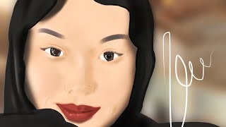 drawing a semirealistic hijab girl speed paint digitalart ibispaintx [upl. by Allimaj]