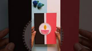 DIY diwali greeting card making  HAPPY DIPAWALI  1Minute Video [upl. by Euqenimod]