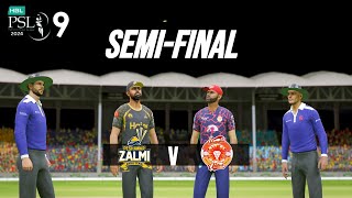 PESHAWAR ZALMI VS ISLAMABAD UNITED SEMIFINAL MATCH PSL 9  CRICKET 24 GAMEPLAY [upl. by Yenitirb516]