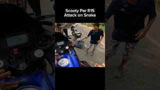 Scooty Par R15 Attack On Snake shorts trending shortvideo [upl. by Llewellyn]