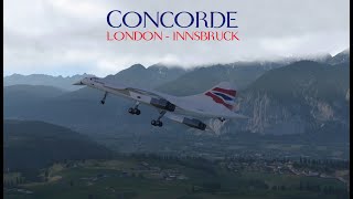 X Plane 11  Concorde  London to Innsbruck  Circle to Land Approach  Full Flight  VATSIM [upl. by Cathrine260]