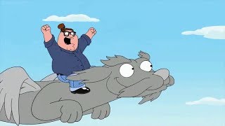 Peter Flies on Falkor The Dragon  Family Guy [upl. by Odrick]