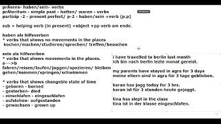 present perfect  part 1  partizip 2  past participle  perfekt  A1 deutsch A1 german grammar [upl. by Tnecillim]