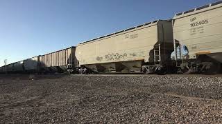 Union Pacific 5756 hopper train  Airport RD Benson AZ 102424 [upl. by Enorej]