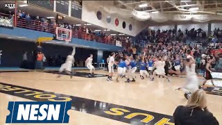 Minnesota High School Hits Wild Buzzer Beater Wins In Four Overtimes [upl. by Ahsaelat439]