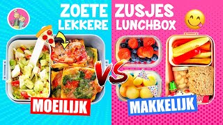 LEKKERE LUNCHBOX IDEEËN voor KINDEREN  MAKKELIJK vs MOEILIJK Gezonde Lunch Tips ♥DeZoeteZusjes♥ [upl. by Norm]