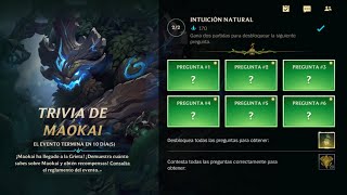 TODAS LAS RESPUESTAS DE LA TRIVIA DE MAOKAI EN WILD RIFT ☝️🤓 [upl. by Padgett]