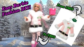 Easy Barbie DIY  From Christmas Ornament to Barbie Coat [upl. by Nylikcaj]