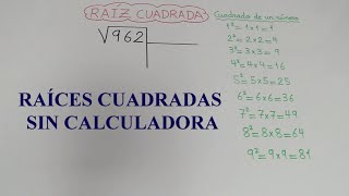 RAÍZ CUADRADA SIN CALCULADORA [upl. by Arodasi]