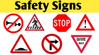 Safety Signs Symbols and their meaning for kids  Safety Signs  Road Safety Education [upl. by Lanam176]