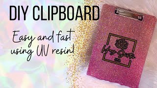 Easy DIY glitter clipboard tutorial using UV Resin and fast set epoxy [upl. by Kunin]