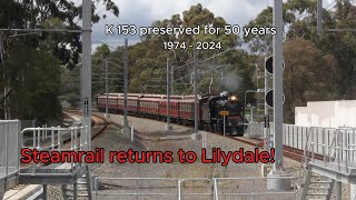 Steamrail visits the new Lilydale station  Lilydale shuttles 2024 [upl. by Nylrats706]