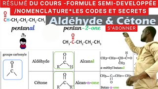 ALDÉHYDES et CÉTONESComposés carbonylésRésumé du cours [upl. by Ohara]