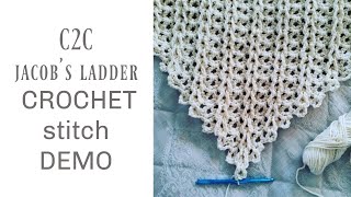 C2C Jacobs Ladder Afghan Crochet Stitch Demo [upl. by Adnale]