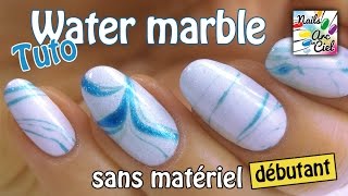 Nail Art Water marble et dégradé irisé hyper facile [upl. by Adnarim]