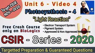 Photosynthesis 4  Electron Transport System amp Pigments CSIR NET Life Science Unit 6  CSIR 2020 [upl. by Alicsirp]